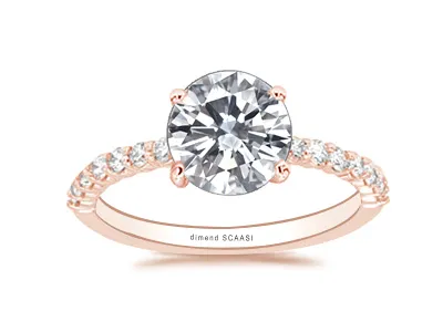 Rose Gold Gorgeous and Brilliant Petite Shared Prong Engagement Ring