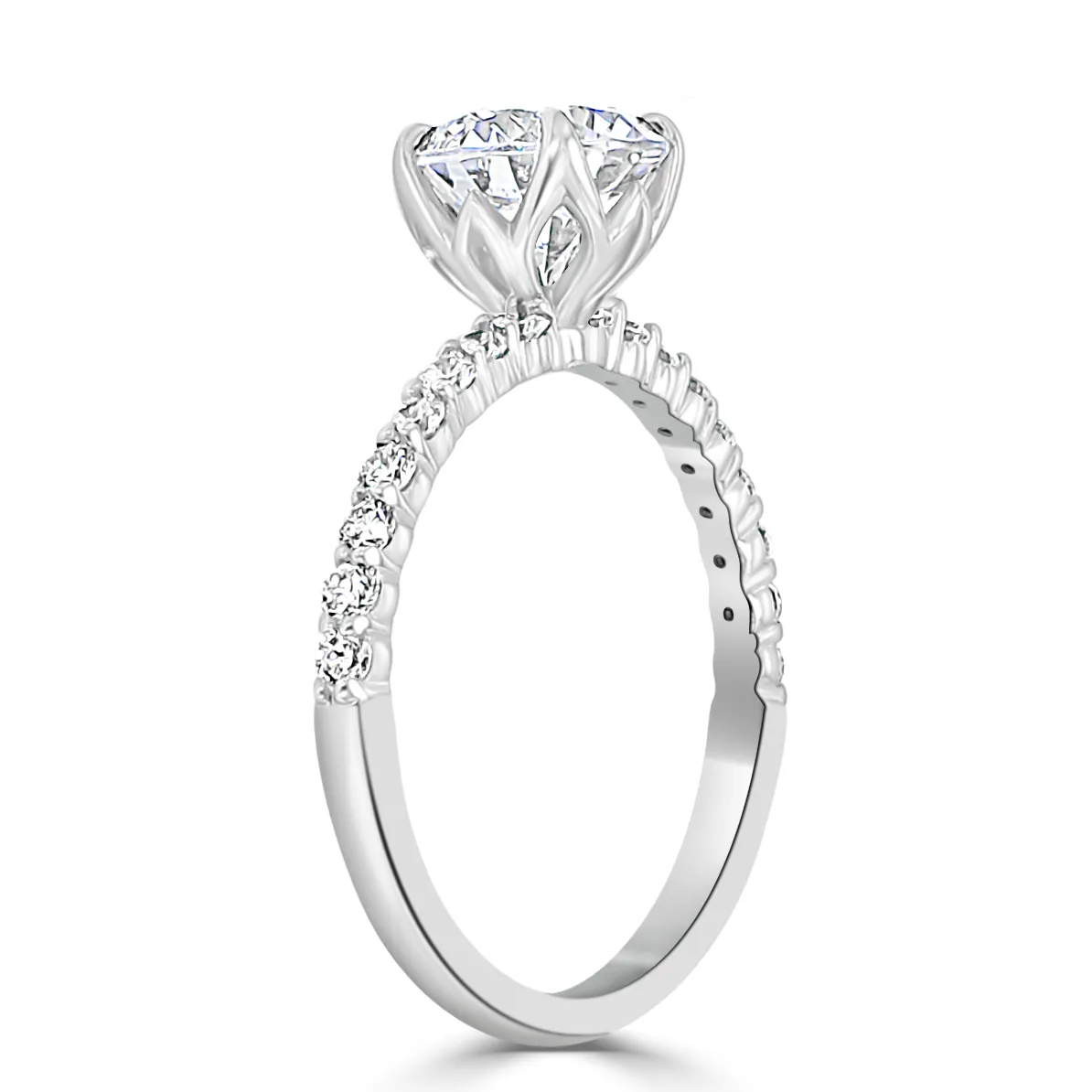 White Gold Gorgeous and Brilliant Petite Shared Prong Engagement Ring jewelry store near me