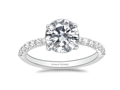 Platinum Gorgeous and Brilliant Petite Shared Prong Engagement Ring