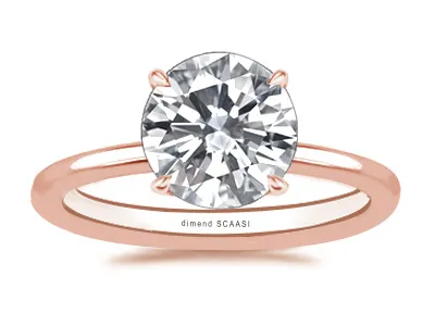 Rose Gold Stunning Double Level Hidden Halo Accent Solitaire Engagement Ring