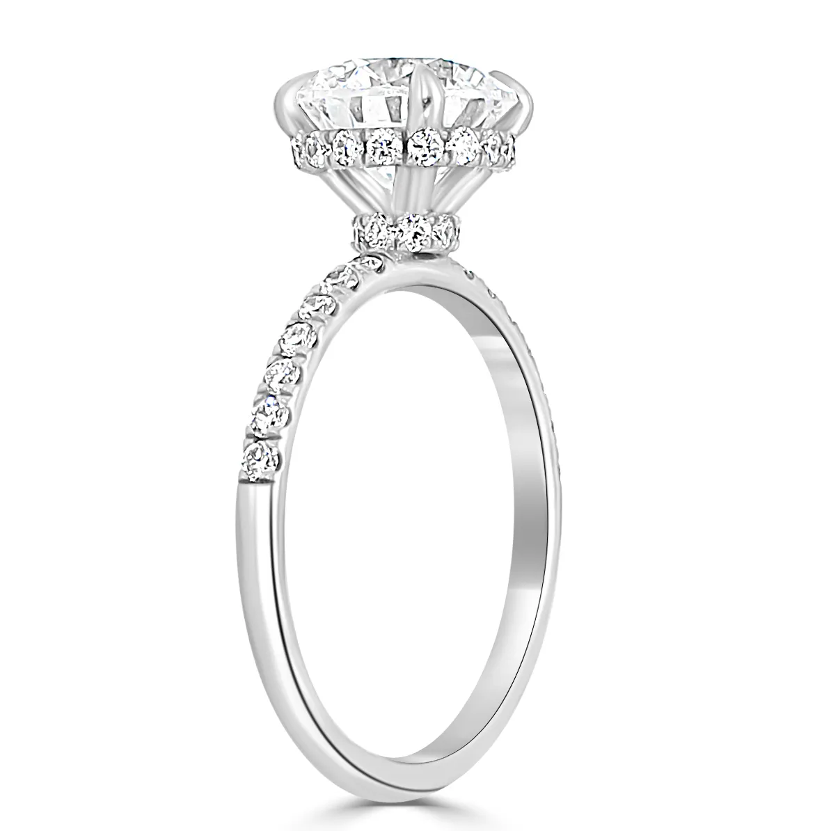 White Gold Two Hidden Halo Diamond Engagement Ring jewelry Wabash avenue