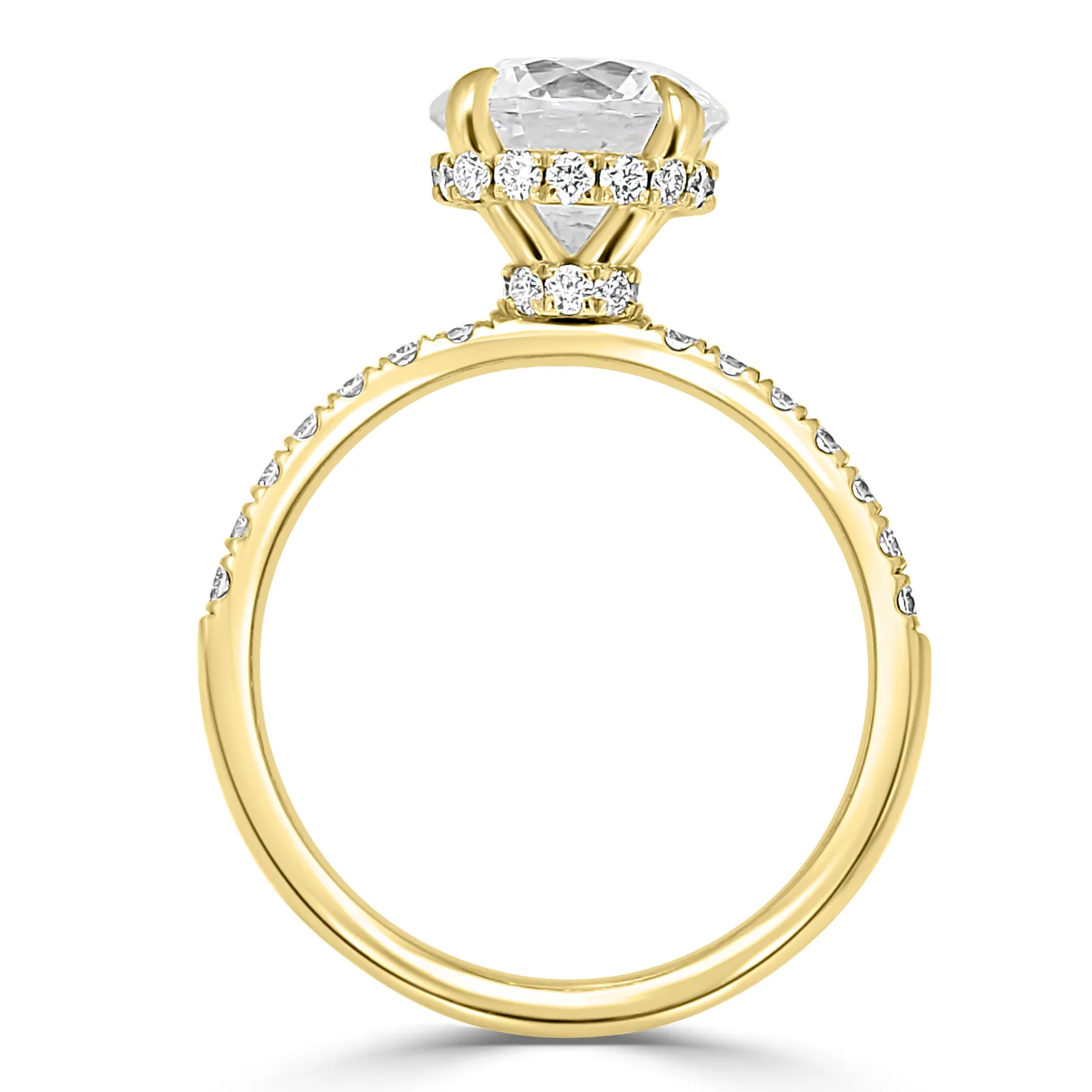 Yellow Gold Two Hidden Halo Diamond Engagement Ring jewelry store near me