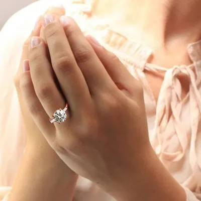 Rose Gold Bigger and Better Three Stone Diamond Ring jewelry online