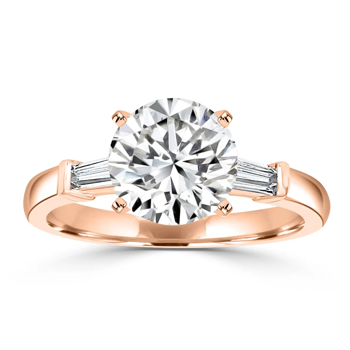 Rose Gold Bigger and Better Three Stone Diamond Ring