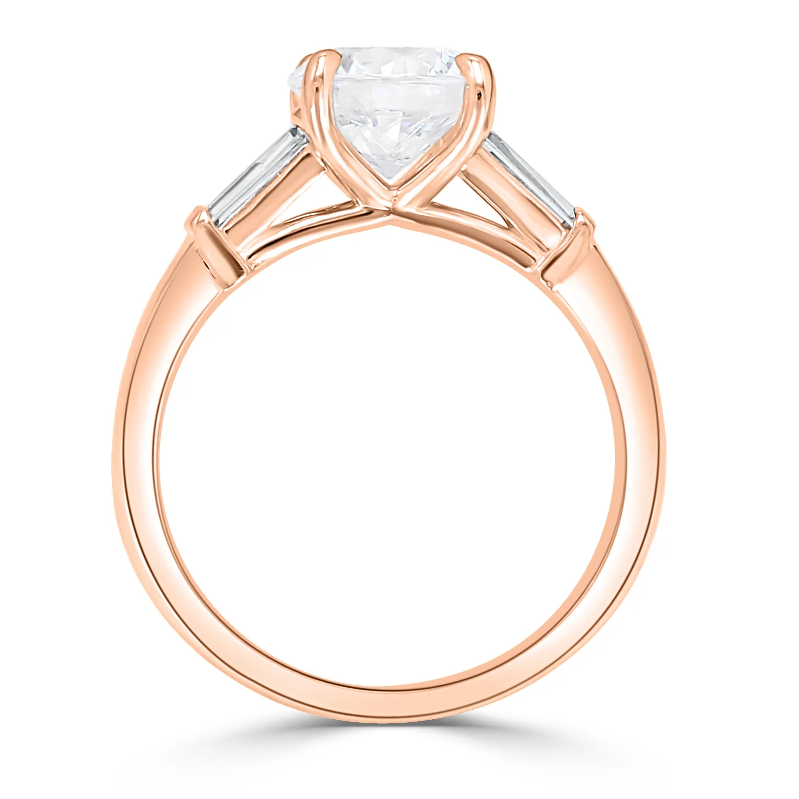 Rose Gold Classic Three Stone Style Engagement Ring jewelry store near me