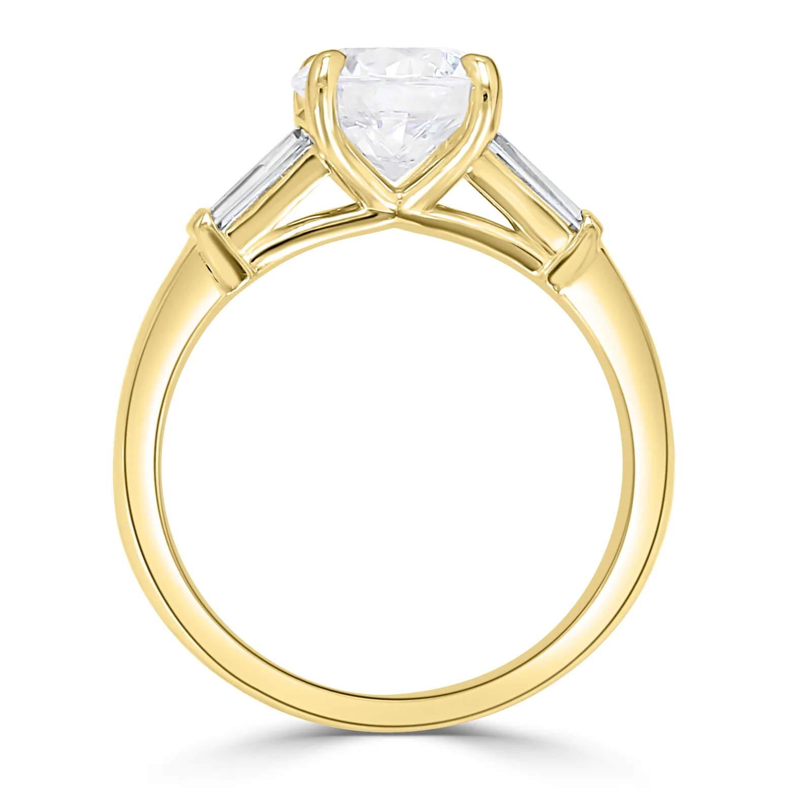 Yellow Gold Classic Three Stone Style Engagement Ring jewelry store near me