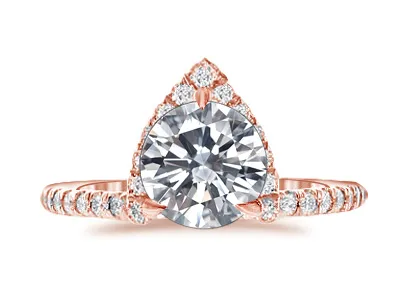 Rose Gold Half Halo Diamond Engagement Ring