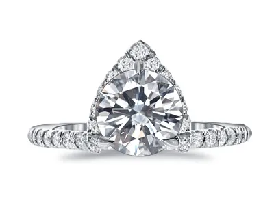 Platinum Half Halo Diamond Engagement Ring