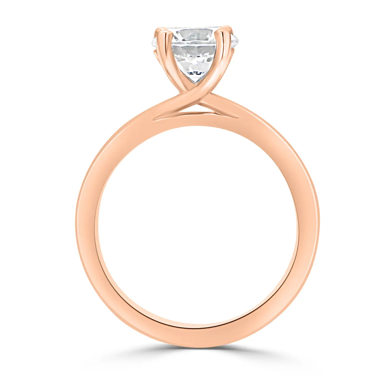 Rose Gold Perfect Crossover Solitaire Engagement Ring jewelry store near me