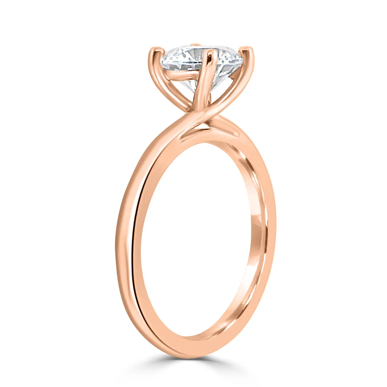 Rose Gold Perfect Crossover Solitaire Engagement Ring jewelry Wabash avenue