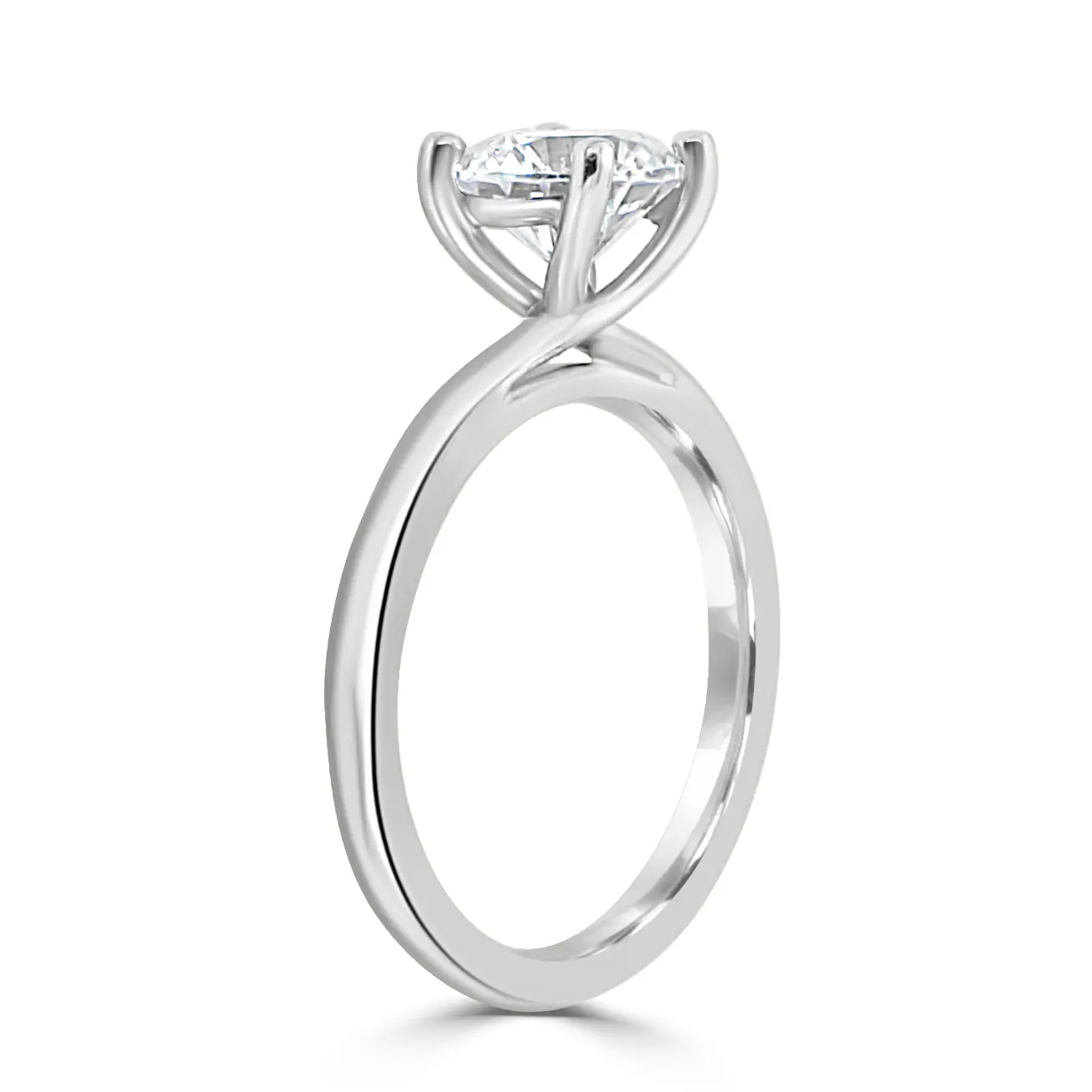 White Gold Perfect Crossover Solitaire Engagement Ring jewelry Wabash avenue