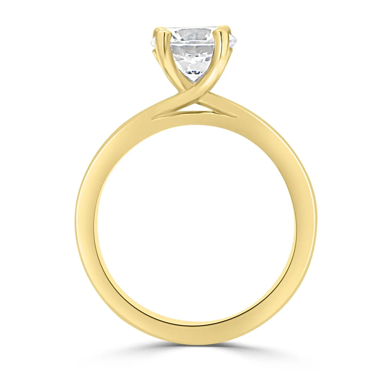 Yellow Gold Perfect Crossover Solitaire Engagement Ring jewelry store near me