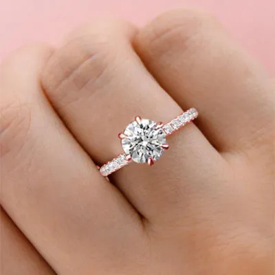 Rose Gold 6-Prong Diamond Engagement Ring from best jeweler