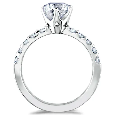 White Gold 6-Prong Diamond Engagement Ring jewelry Wabash avenue