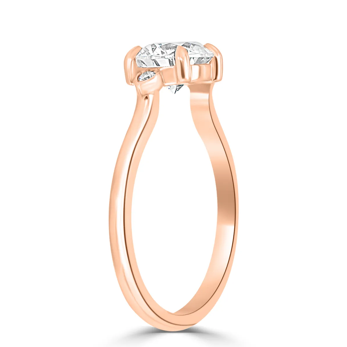 Rose Gold Diamond Accented Art Deco Inspired Antique Engagement Ring jewelry store near me