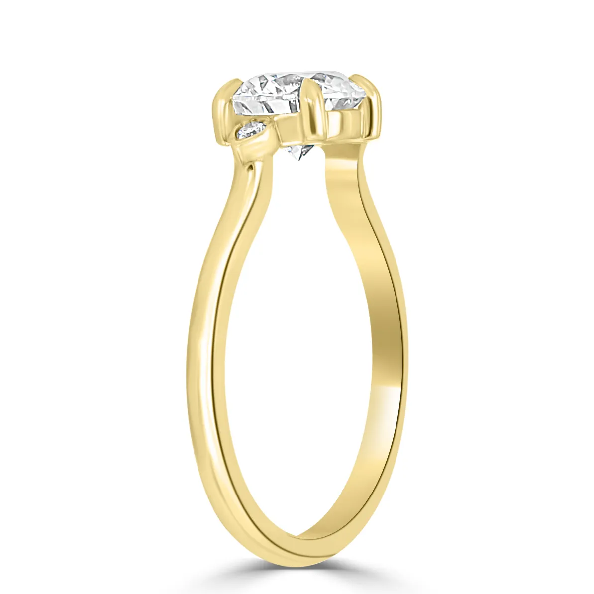 Yellow Gold Diamond Accented Art Deco Inspired Antique Engagement Ring jewelry store near me