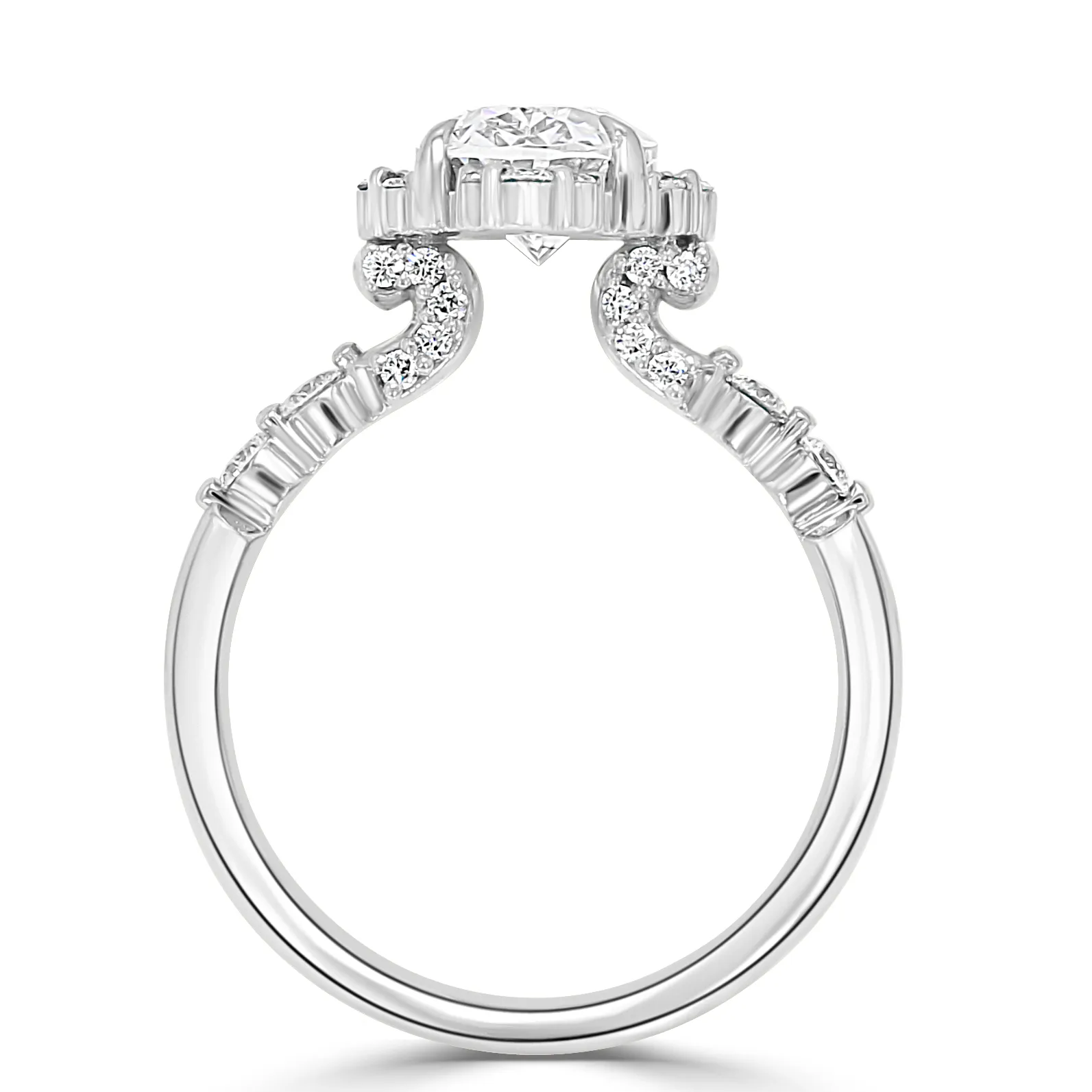 White Gold Exclusive and Romantic Halo Engagement Ring