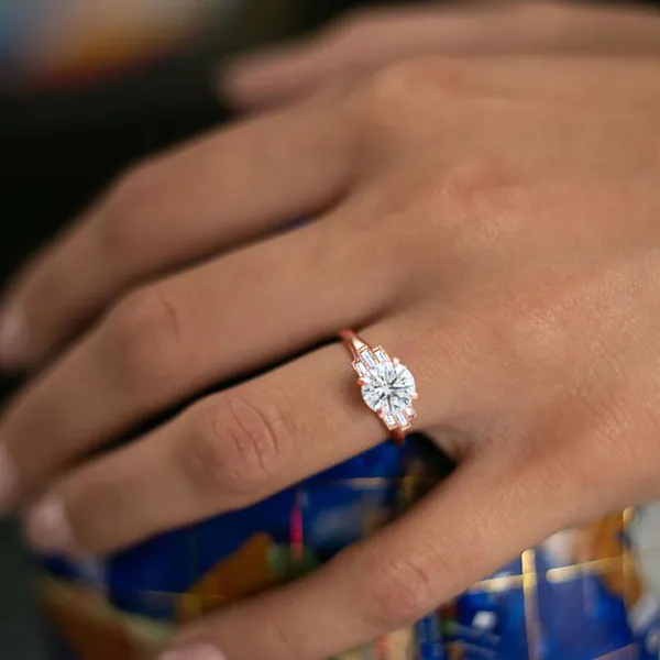 Rose Gold Art Deco Inspired Engagement Ring jewelry store near me