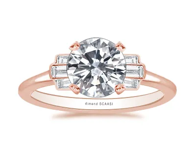 Rose Gold Art Deco Inspired Engagement Ring