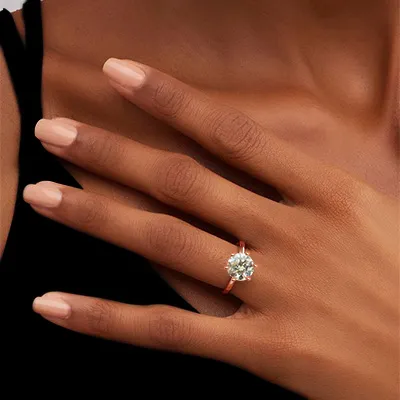 Rose Gold Six Pronged Enagement Ring from best jeweler