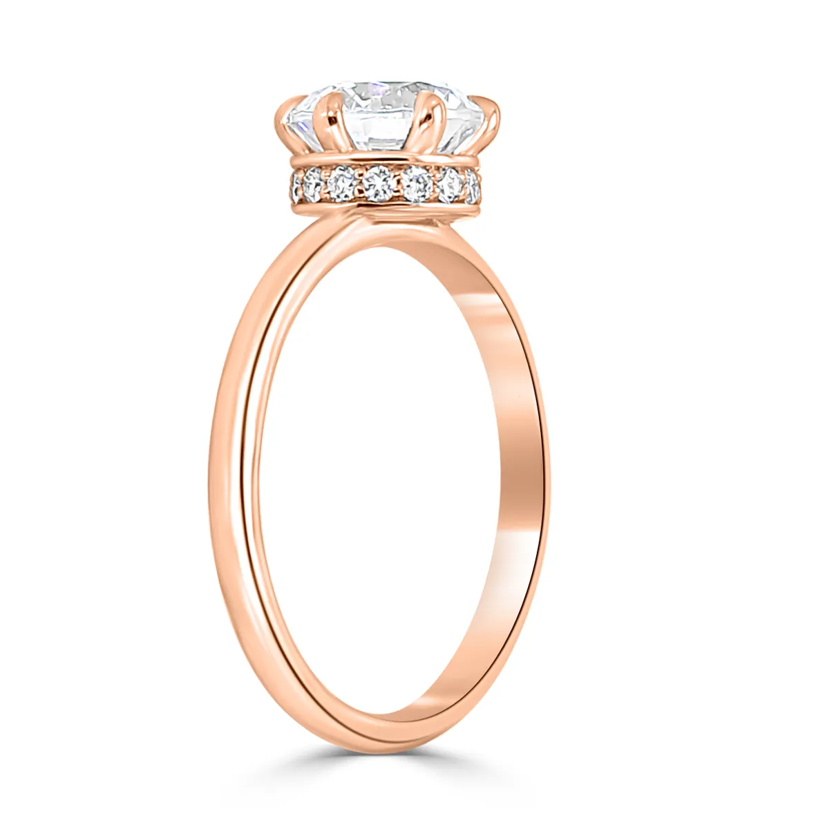 Rose Gold Six Pronged Enagement Ring jewelry Wabash avenue