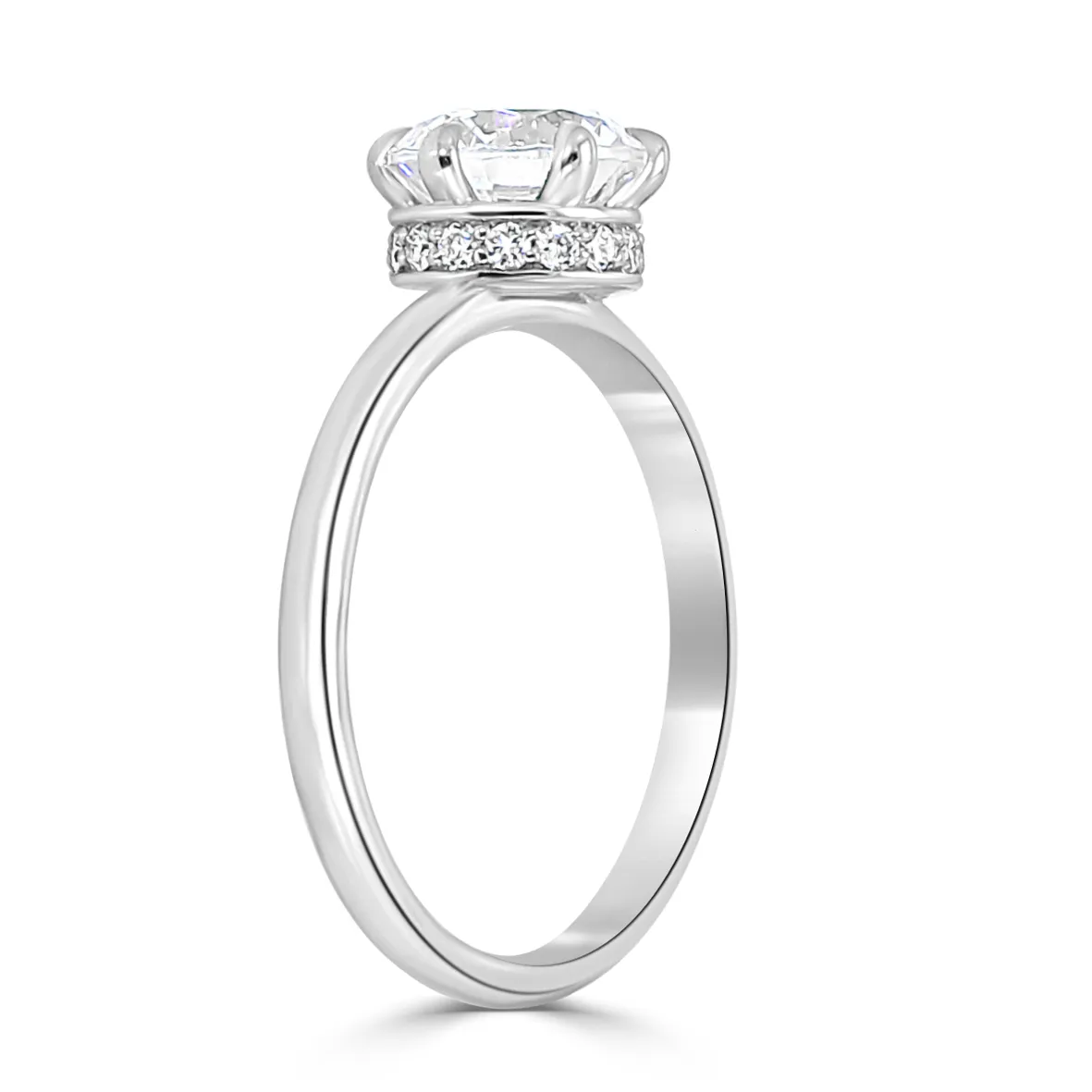 White Gold Six Pronged Enagement Ring jewelry Wabash avenue
