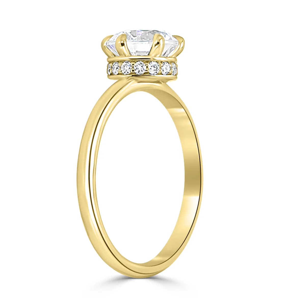Yellow Gold Six Pronged Enagement Ring jewelry Wabash avenue