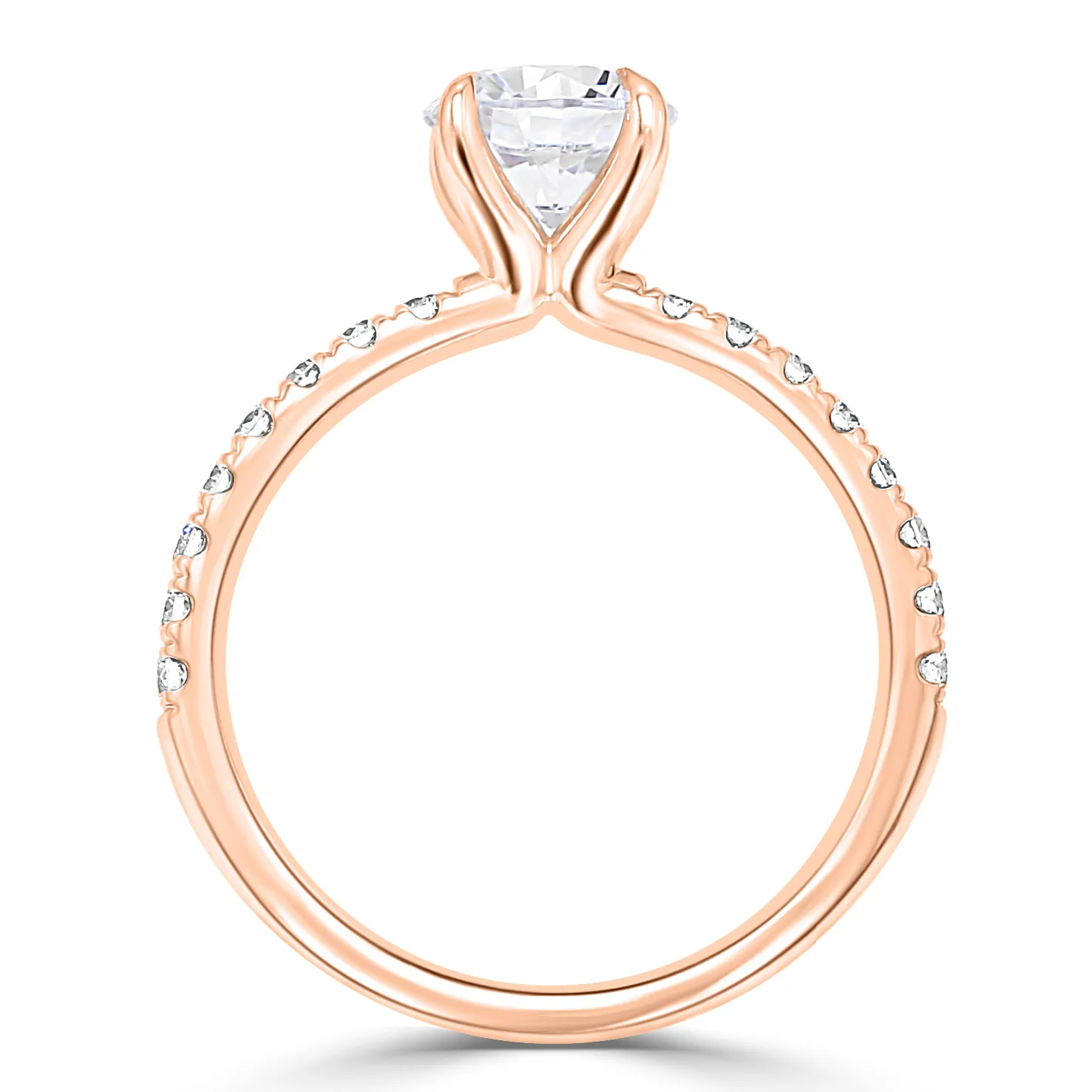 Rose Gold Signature French Split Pave Set Diamond Ring jewelry store near me