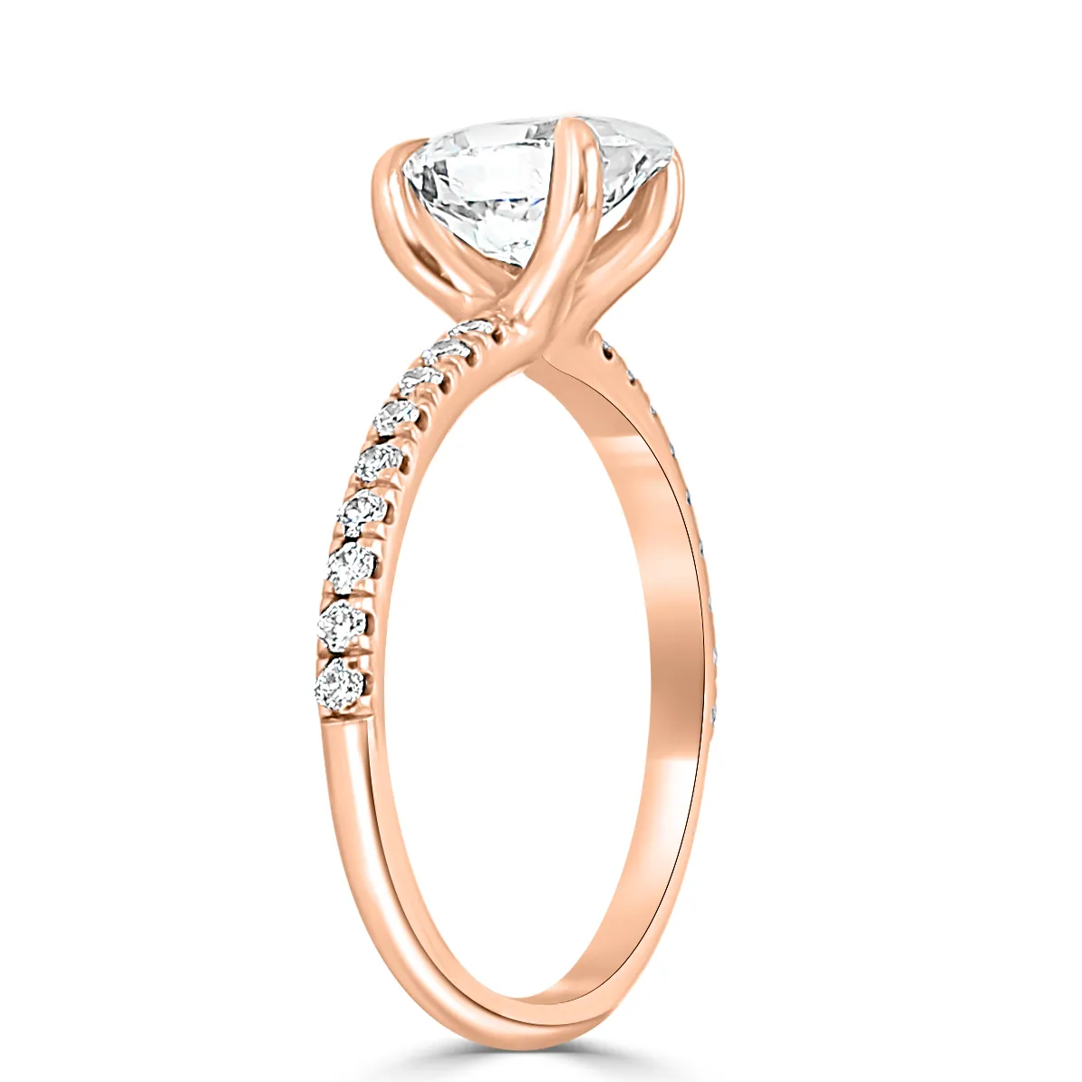 Rose Gold Signature French Split Pave Set Diamond Ring jewelry Wabash avenue