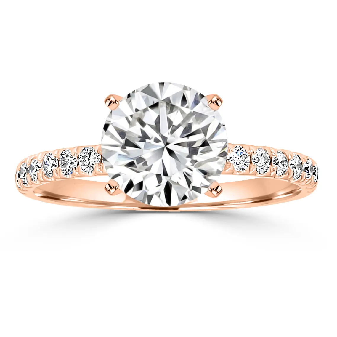 Rose Gold Signature French Split Pave Set Diamond Ring