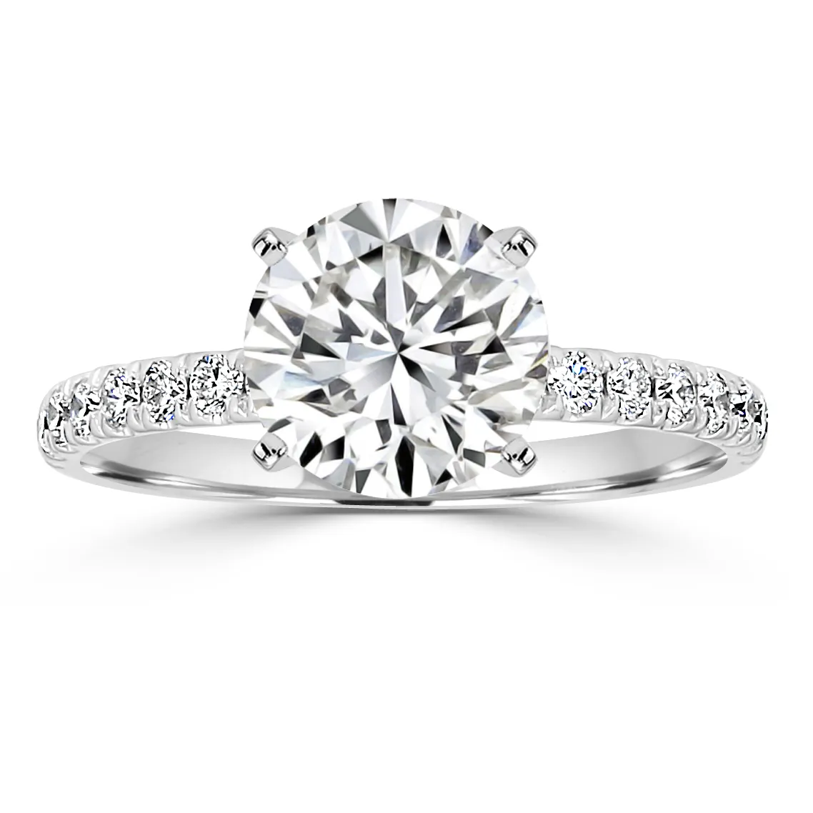 White Gold Signature French Split Pave Set Diamond Ring