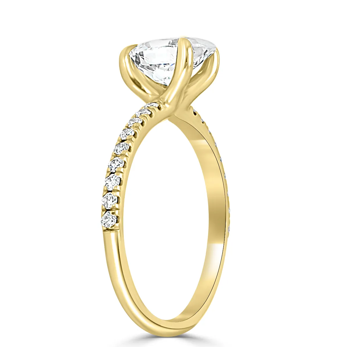 Yellow Gold Signature French Split Pave Set Diamond Ring jewelry Wabash avenue