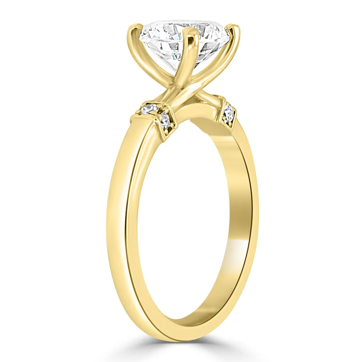 Yellow Gold Crossover Diamond Accented Engagement Ring jewelry Wabash avenue