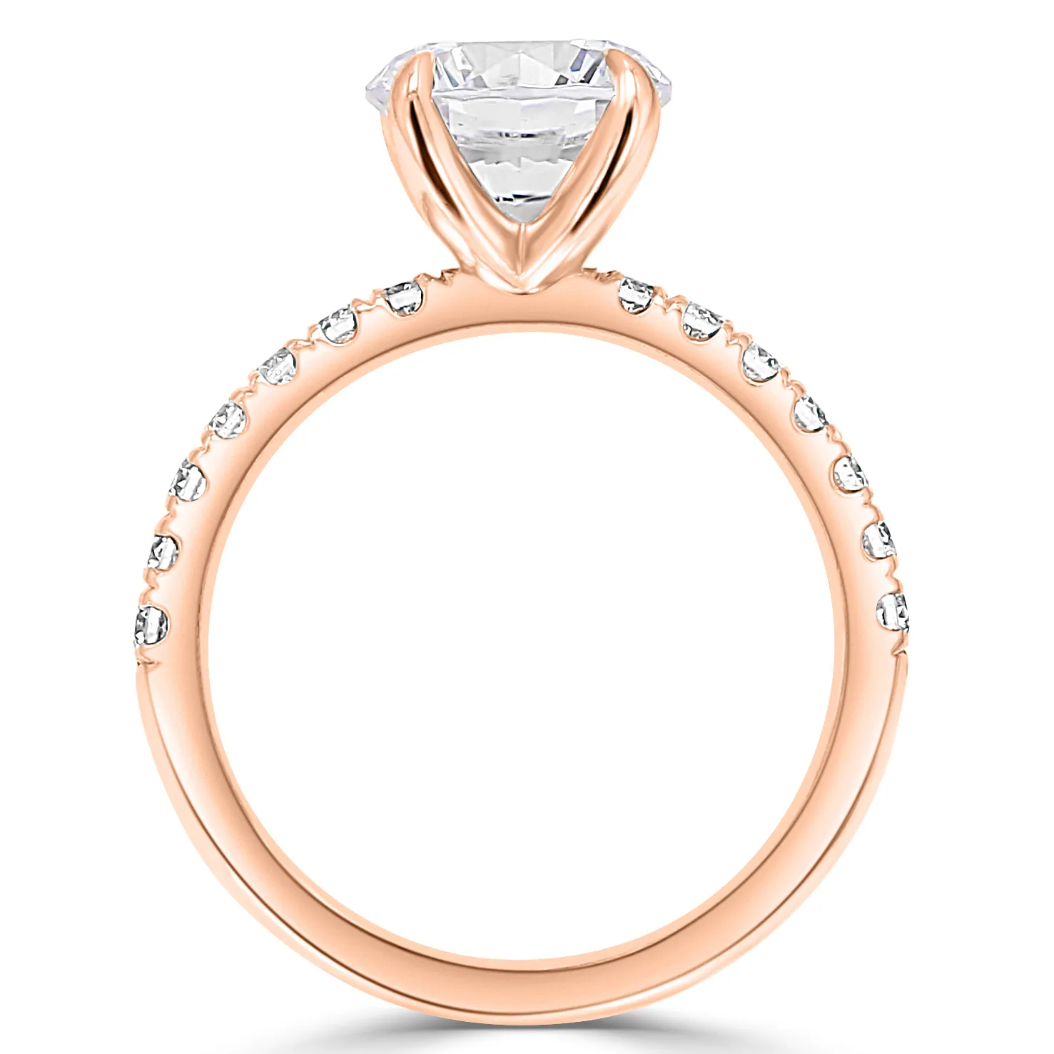 Rose Gold Modern Classic Pave 4 Prong Engagement Ring jewelry store near me