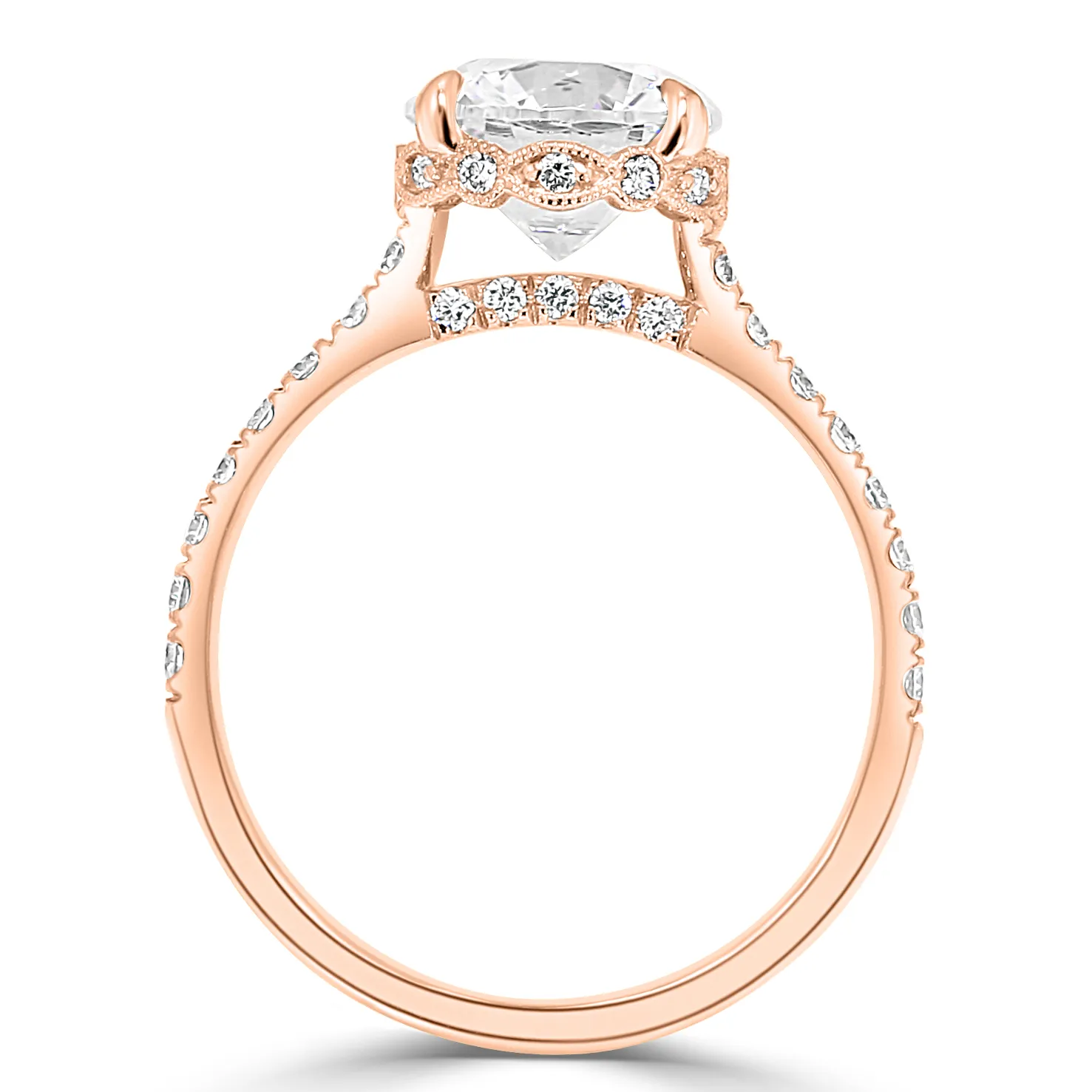 Rose Gold Hidden Accent Halo Engagement Ring jewelry store near me