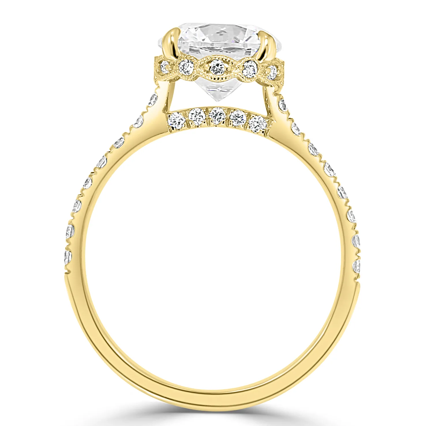 Yellow Gold Hidden Accent Halo Engagement Ring jewelry store near me