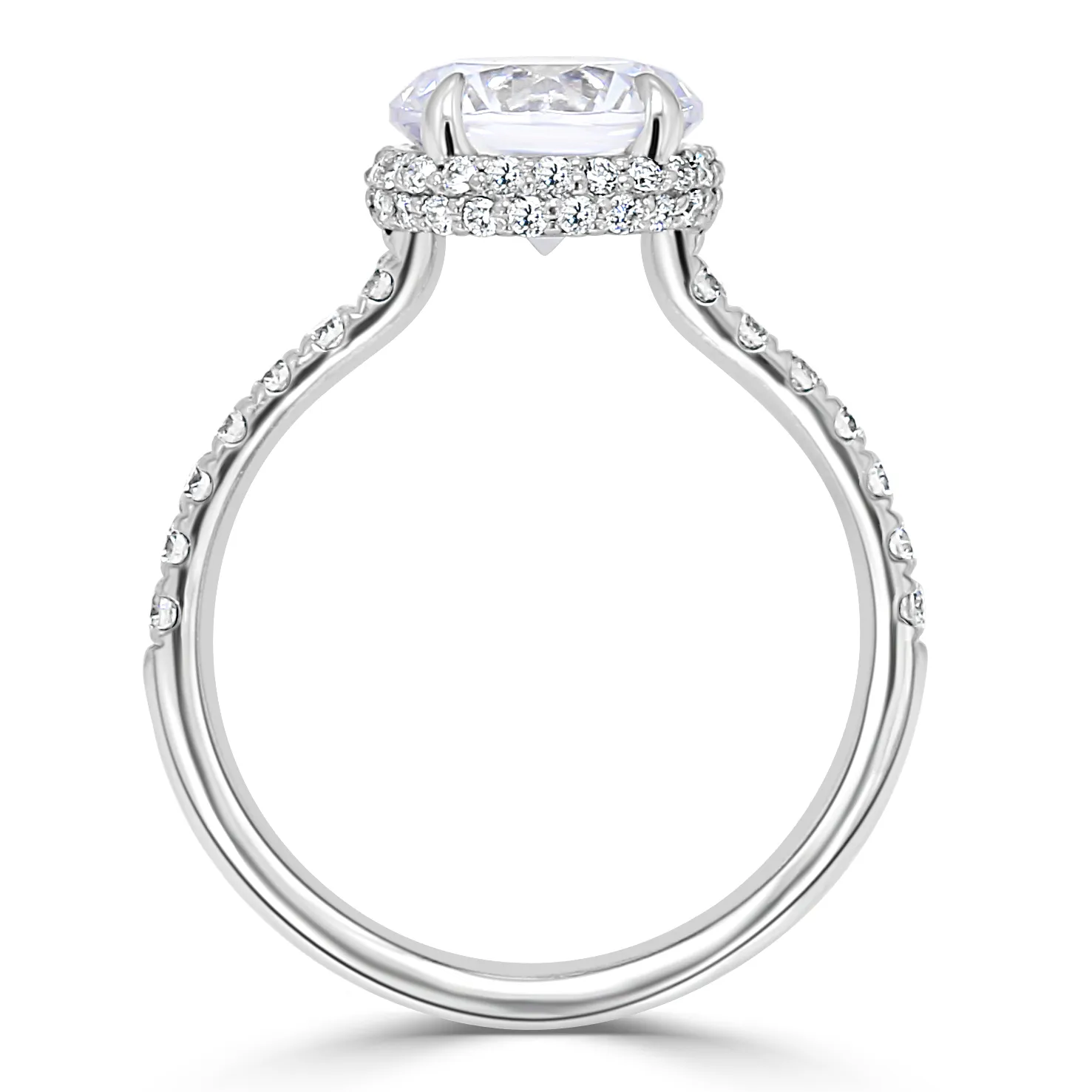 Platinum Belgian Pave Elegant and Unique Hidden Accent Diamond Ring jewelry store near me