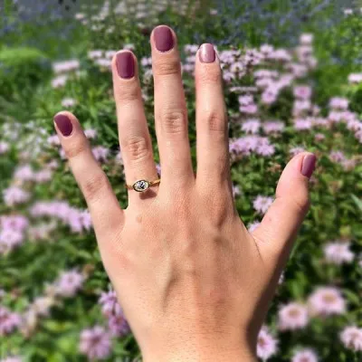 Yellow Gold East West Bezel Set Engagement Ring jewelry store near me