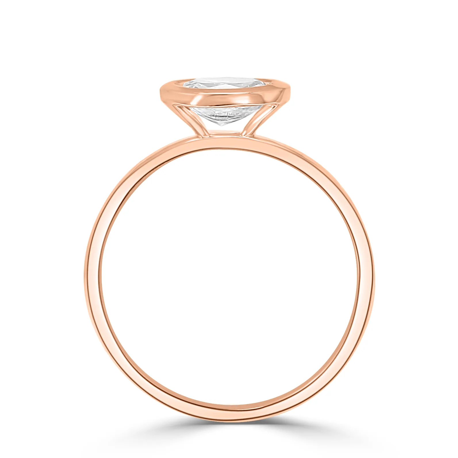 Rose Gold East West Bezel Set Engagement Ring jewelry store near me