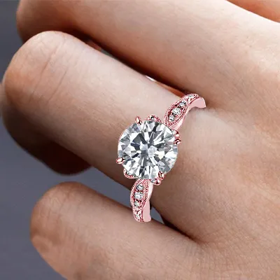 Rose Gold Antique Style Diamond Engagement Ring jewelry online