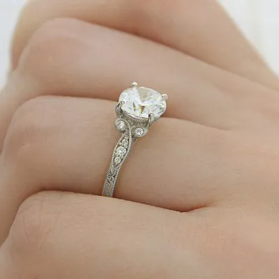 White Gold Antique Style Diamond Engagement Ring jewelry windy city