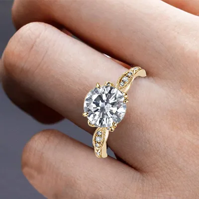 Yellow Gold Antique Style Diamond Engagement Ring jewelry online