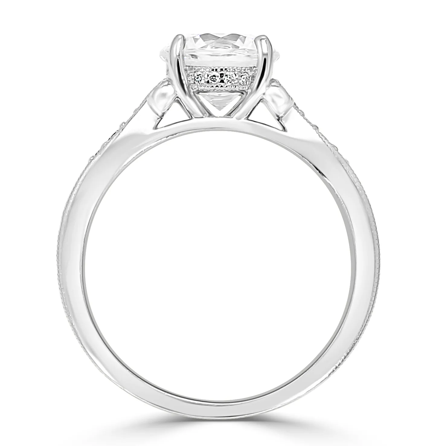 White Gold Antique Style Diamond Engagement Ring jewelry store near me