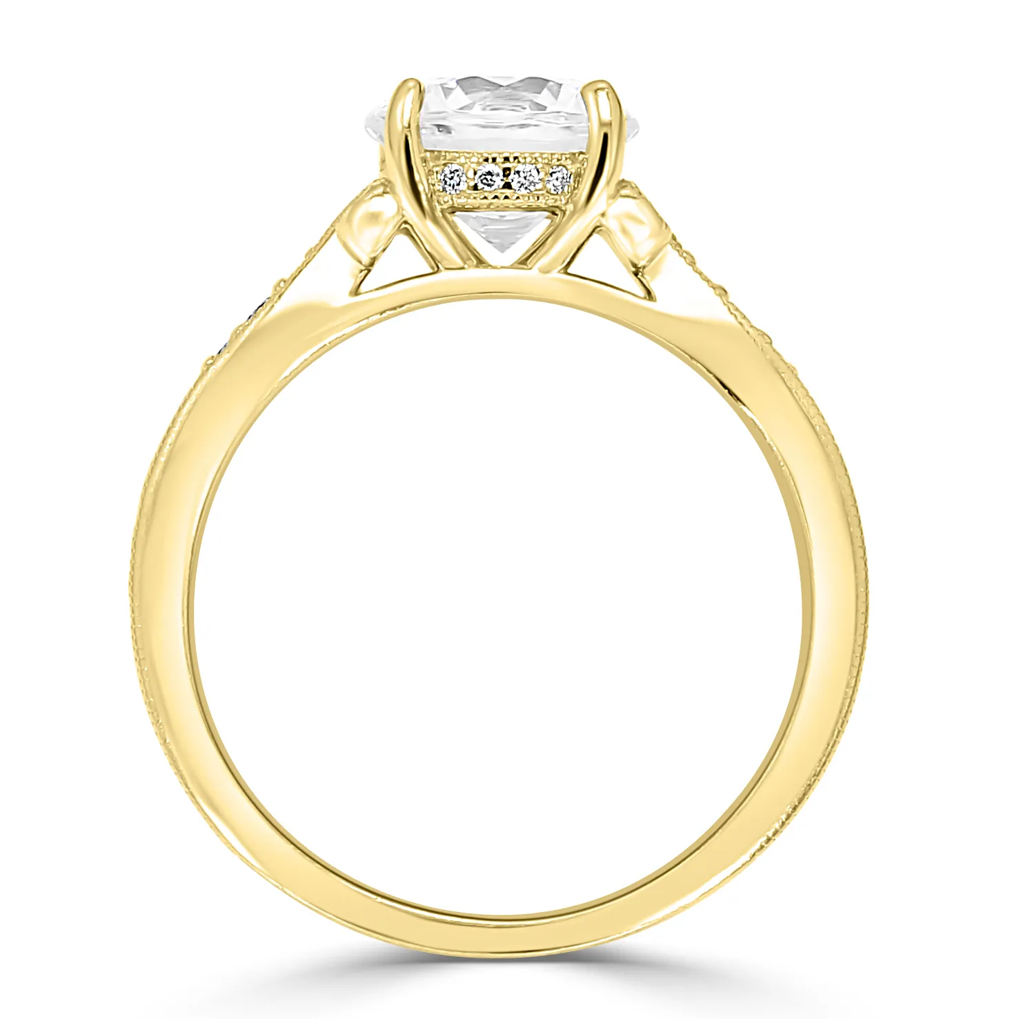 Yellow Gold Antique Style Diamond Engagement Ring jewelry store near me