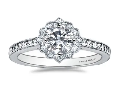 White GoldVintage Halo Engagement Ring