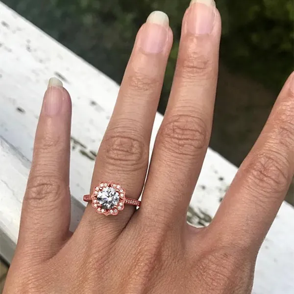 Rose Gold Classic Antique Engagement Ring jewelry windy city