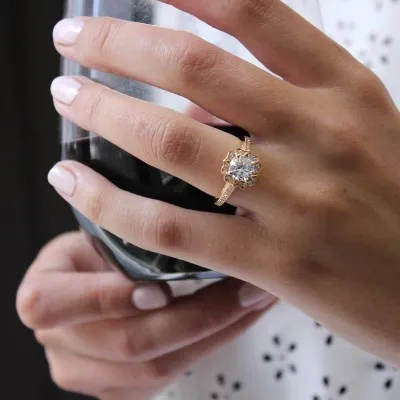 White Gold Classic Antique Engagement Ring from best jeweler