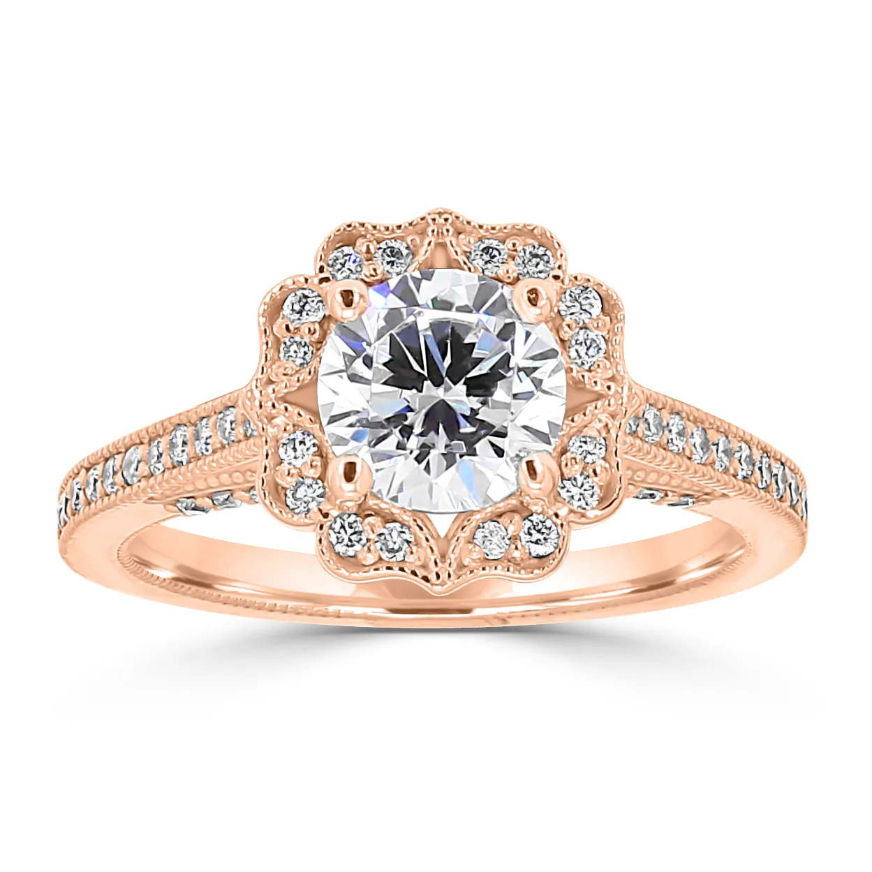 Rose Gold Classic Antique Engagement Ring