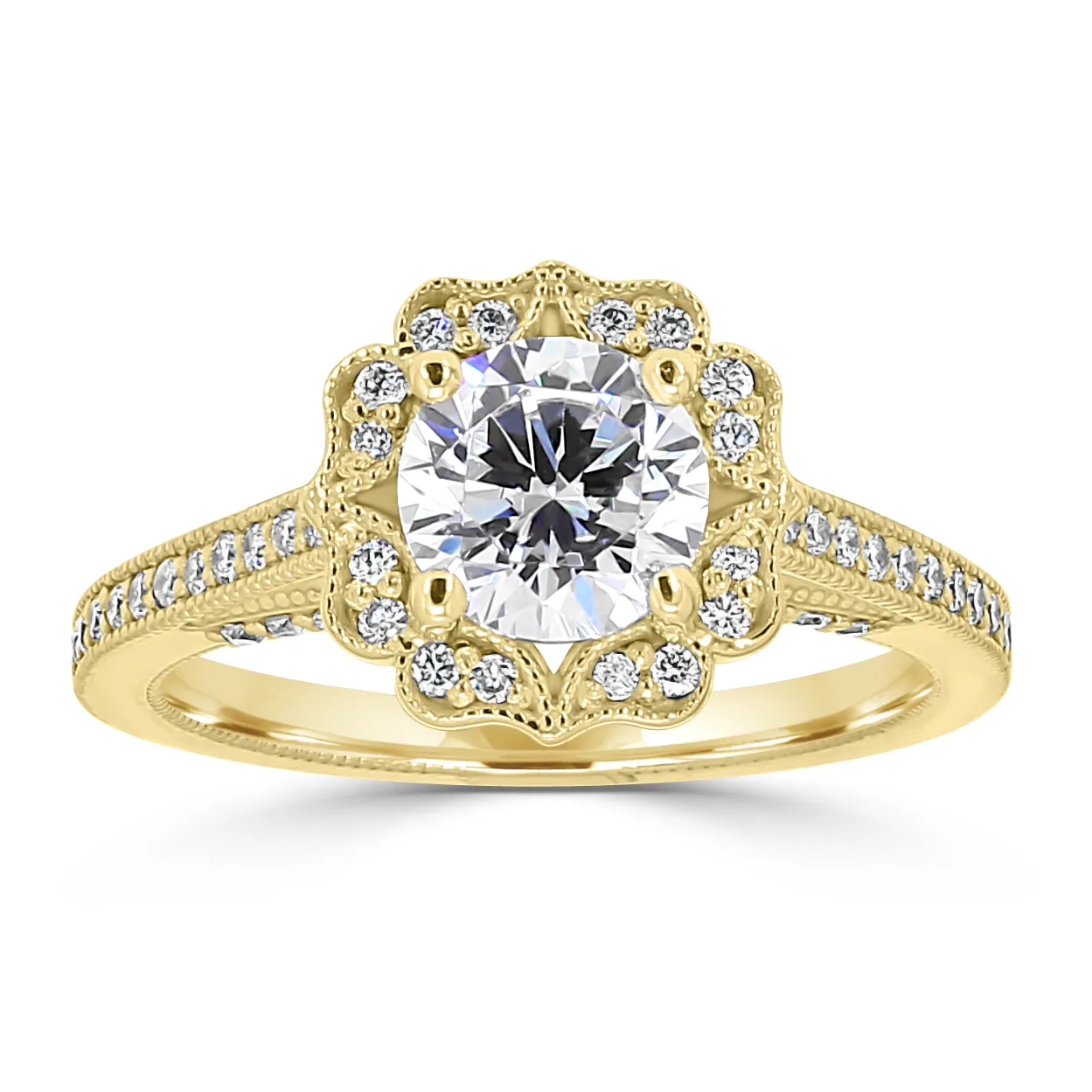 Yellow Gold Classic Antique Engagement Ring