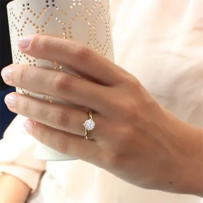 Yellow Gold Simple and Gorgeous Solitaire Engagement Ring jewelry Wabash avenue